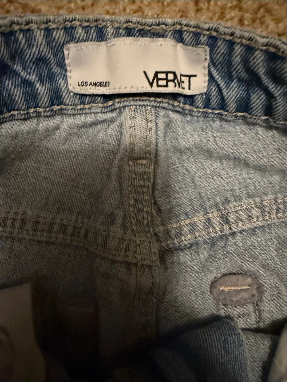 VERVET Los Angeles Size 28 Distressed High Rise Straight Leg Jeans Raw Hem